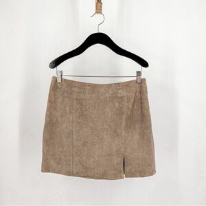 Blank NYC Taupe Colored Faux Suede Mini Skirt